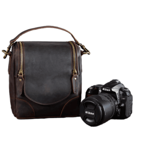 The Calista | Small Leather Camera Bag - Leather Camera Lens Case