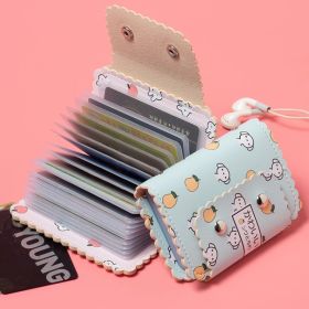 Cartoon Print Credit Card Holder, Flap Button Clutch Card Bag, Casual Purse With Multi Card Slots (Color: Green Dog)