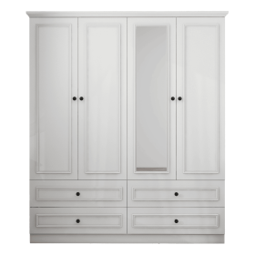 Armoire Wardrobe Closet Wooden with 3 Doors, Hanging Rods, 2 Drawers, Storage Cabinet and Mirror Large Capacity Large Wardrobe Closet for Bedroom (size: YG-65)