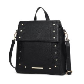 MKF Collection Elke Vegan Leather Women Convertible Backpack Bag by Mia K (Color: black, Material: Vegan Leather)