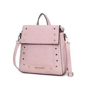 MKF Collection Elke Vegan Leather Women Convertible Backpack Bag by Mia K (Color: Pink, Material: Vegan Leather)