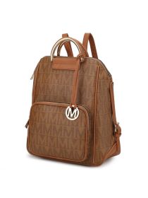 MKF Collection Cora Milan M Signature Trendy Backpack by Mia k (Color: Tan, Material: Vegan Leather)