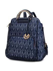 MKF Collection Cora Milan M Signature Trendy Backpack by Mia k (Color: Navy, Material: Vegan Leather)