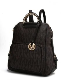 MKF Collection Cora Milan M Signature Trendy Backpack by Mia k (Color: Chocolate, Material: Vegan Leather)