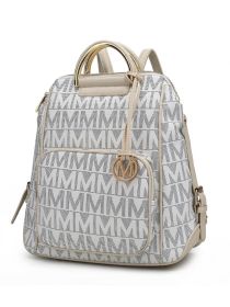 MKF Collection Cora Milan M Signature Trendy Backpack by Mia k (Color: White, Material: Vegan Leather)