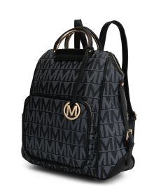 MKF Collection Cora Milan M Signature Trendy Backpack by Mia k (Color: black, Material: Vegan Leather)