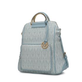 MKF Collection Cora Milan M Signature Trendy Backpack by Mia k (Color: Light Blue, Material: Vegan Leather)